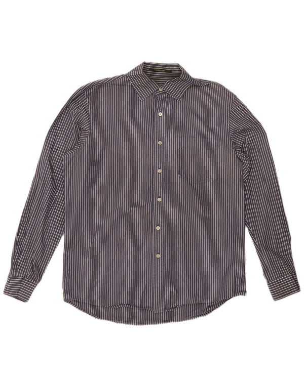 Camicia da uomo EDDIE BAUER cotone gessato medio blu navy