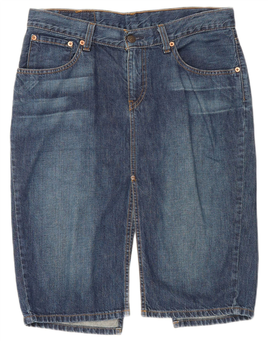 Gonna in denim 669 da donna Levi's W32 grande cotone blu