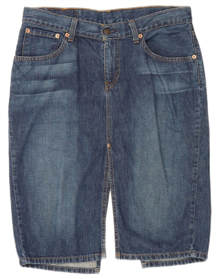 Gonna in denim 669 da donna Levi's W32 grande cotone blu
