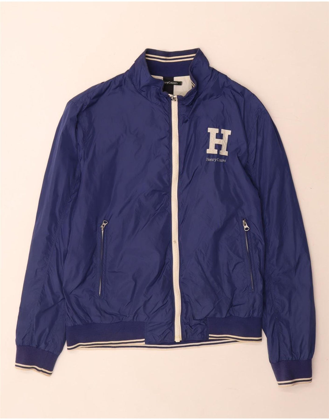 Giubbotto bomber grafico da uomo Henry Cottons IT 52 XL blu poliammide