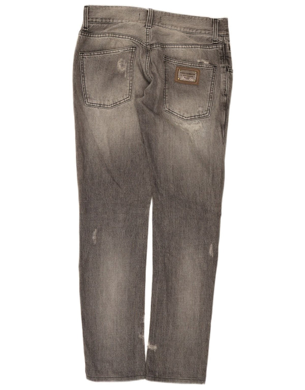 Jeans slim effetto consumato da donna Dolce & Gabbana IT 44 medio W30 L31 grigio