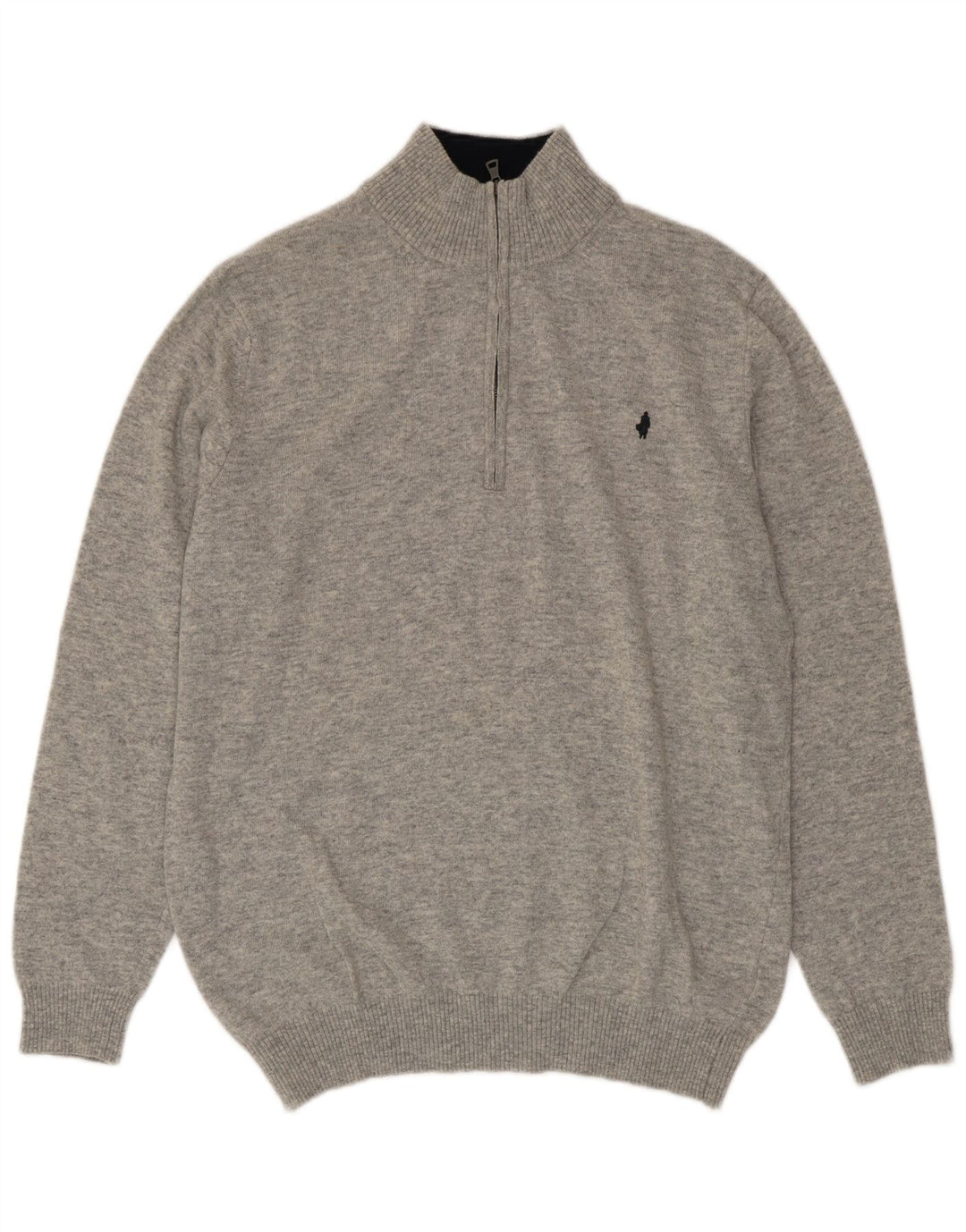 MARLBORO CLASSICS Maglione da uomo con collo con zip 2XL Lana grigia