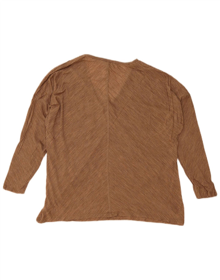 Massimo Dutti Top oversize da donna a maniche lunghe UK 10 Small Beige screziato