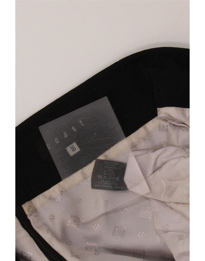 Gonna a trapezio da donna COAST UK 16 grande W34 poliestere nero