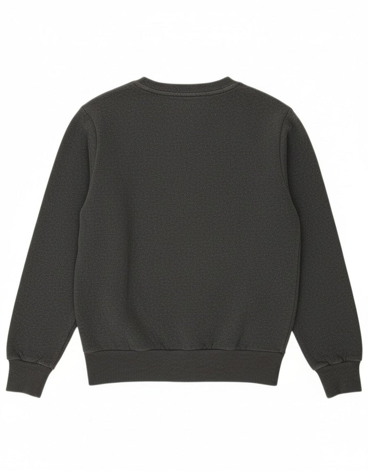 ELLESSE Womens Oversized Graphic Sweatshirt Jumper UK 6 XS Grey Cotton