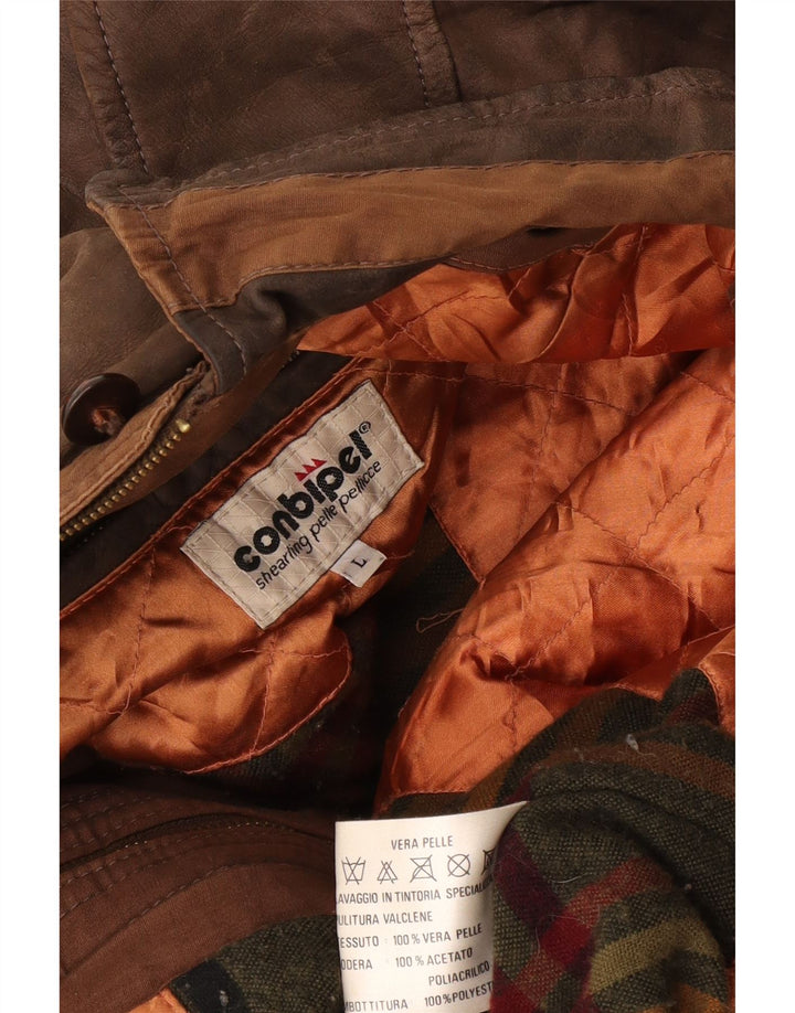 Giacca in pelle da uomo CONBIPEL UK 40 grande in pelle marrone