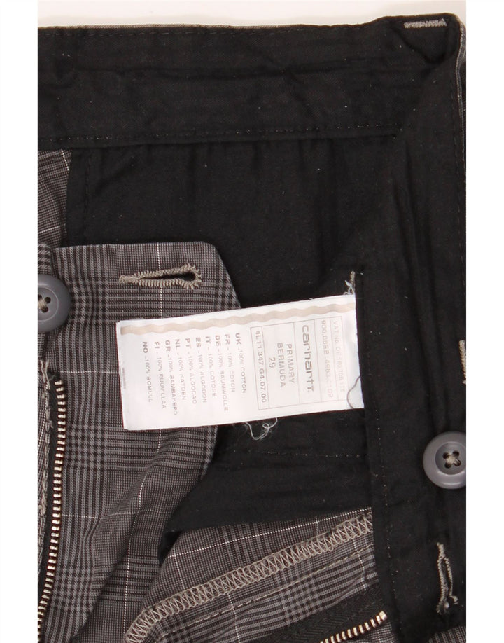 CARHARTT Mens Chino Shorts W29 Small  Grey Check Cotton Vintage Carhartt and Second-Hand Carhartt from Messina Hembry 