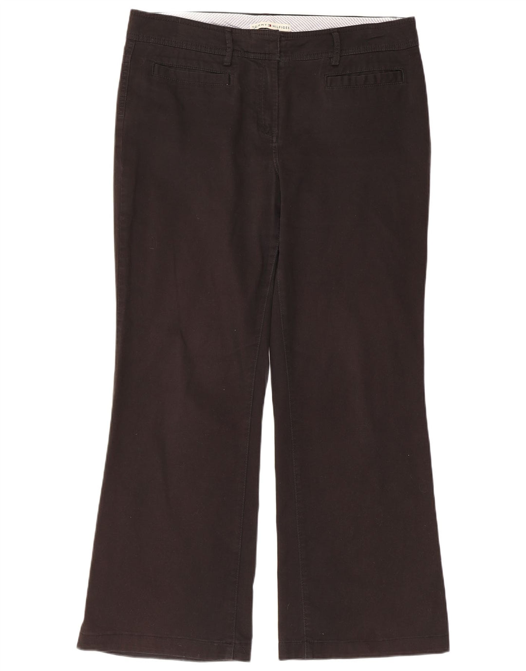 TOMMY HILFIGER Pantaloni casual bootcut da donna US 14 XL W36 L30 Nero