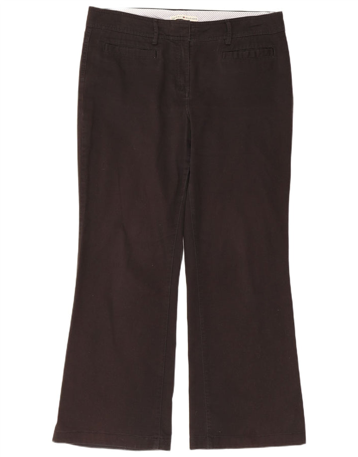 TOMMY HILFIGER Pantaloni casual bootcut da donna US 14 XL W36 L30 Nero