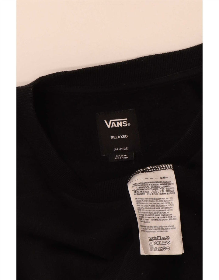 Felpa con grafica rilassata da uomo di Vans, XL, cotone nero