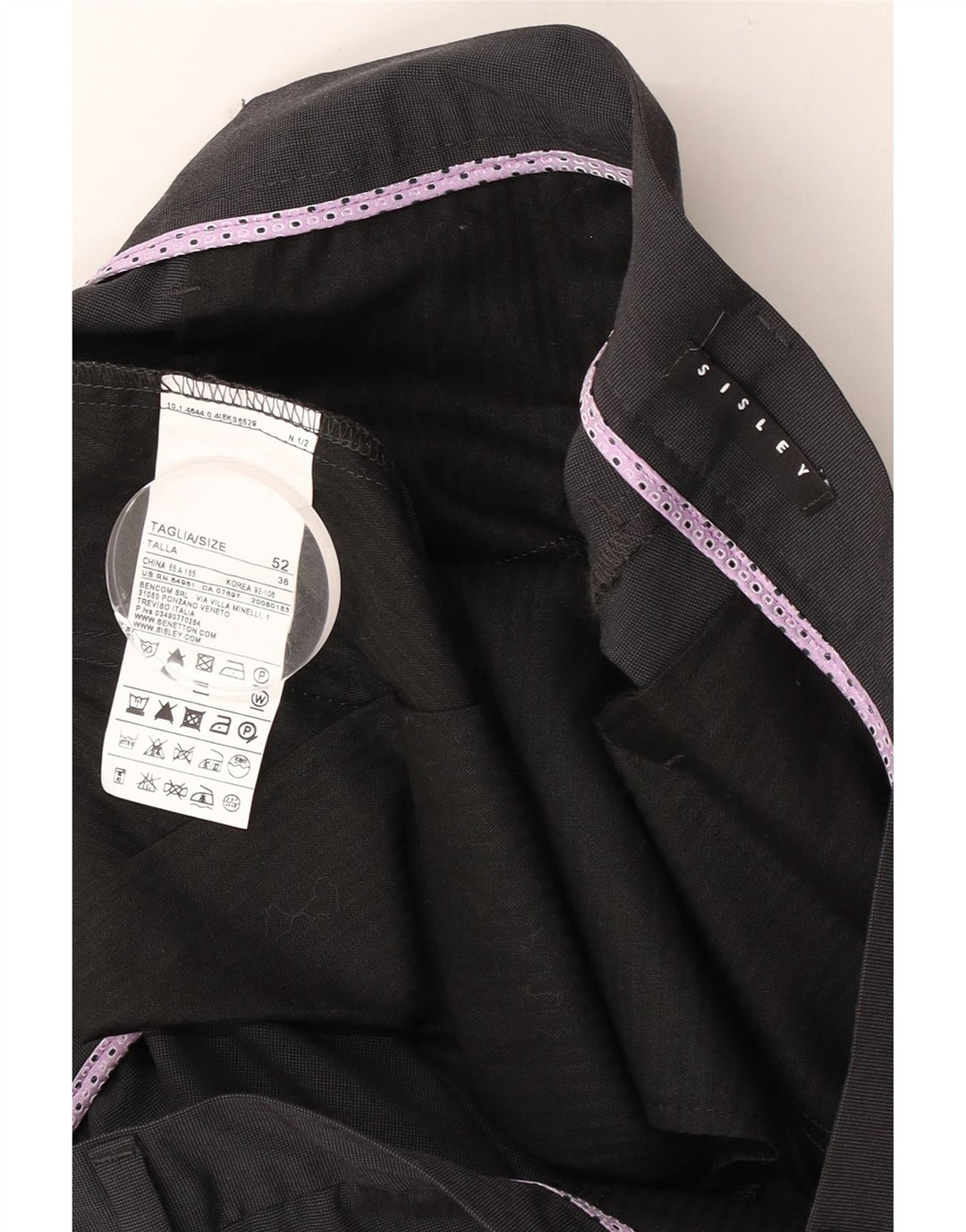 Abito Sisley Uomo 2 Bottoni 2 Pezzi IT 52 XL W36 L32 Poliestere Grigio