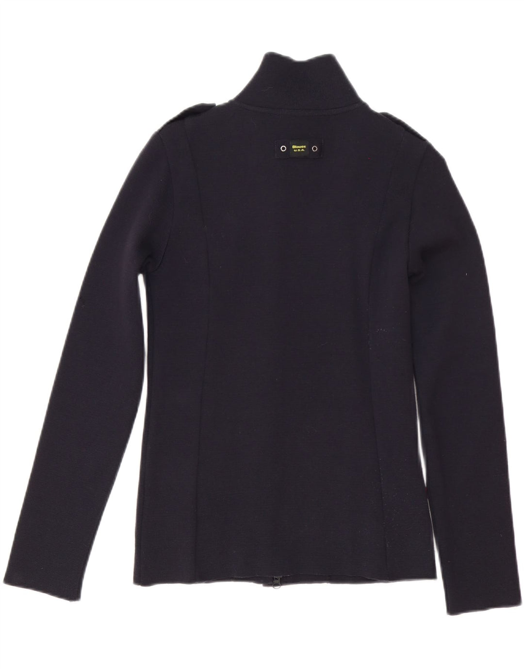 Maglione cardigan da donna Blauer UK 10 piccolo in lana blu navy