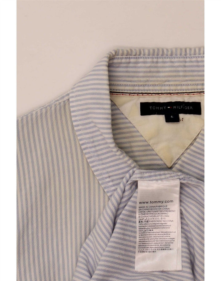 Camicia da donna Tommy Hilfiger US 6 cotone gessato blu medio