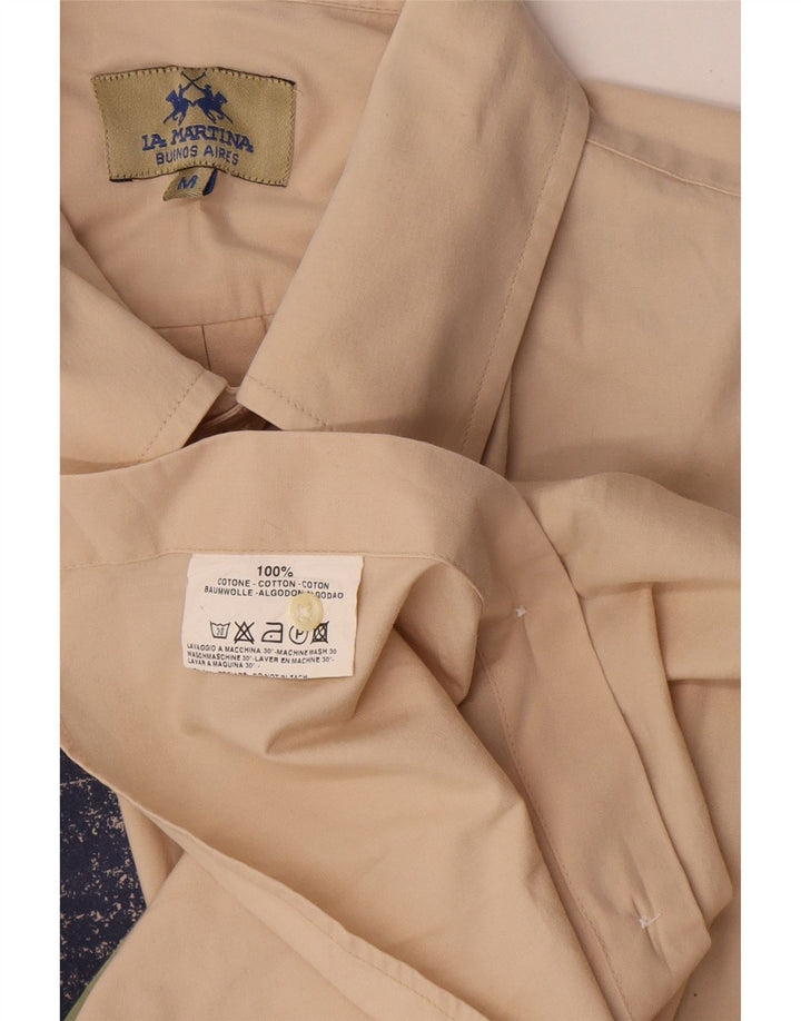 Camicia grafica da uomo La Martina in cotone beige medio