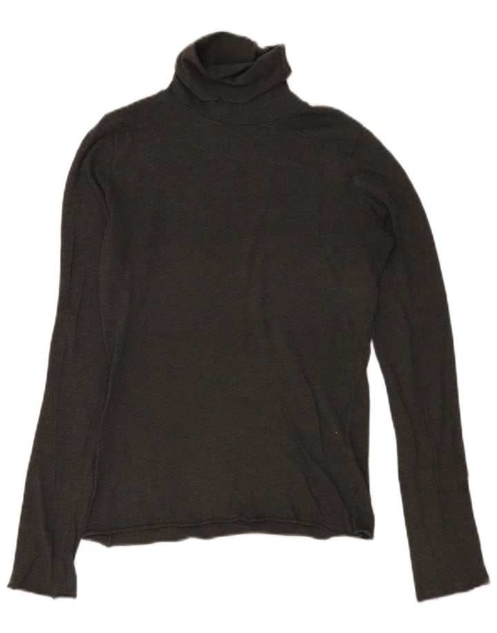 Top Zara da donna a collo alto a maniche lunghe UK 12 Grigio medio