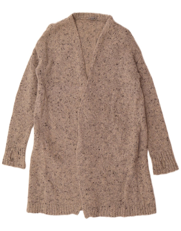 Maglione cardigan aperto da donna Cos UK 14 Lana screziata beige medio