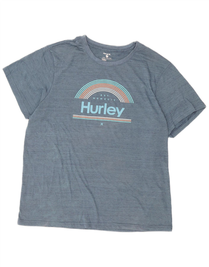 T-shirt grafica da uomo Hurley Top XL blu in poliestere