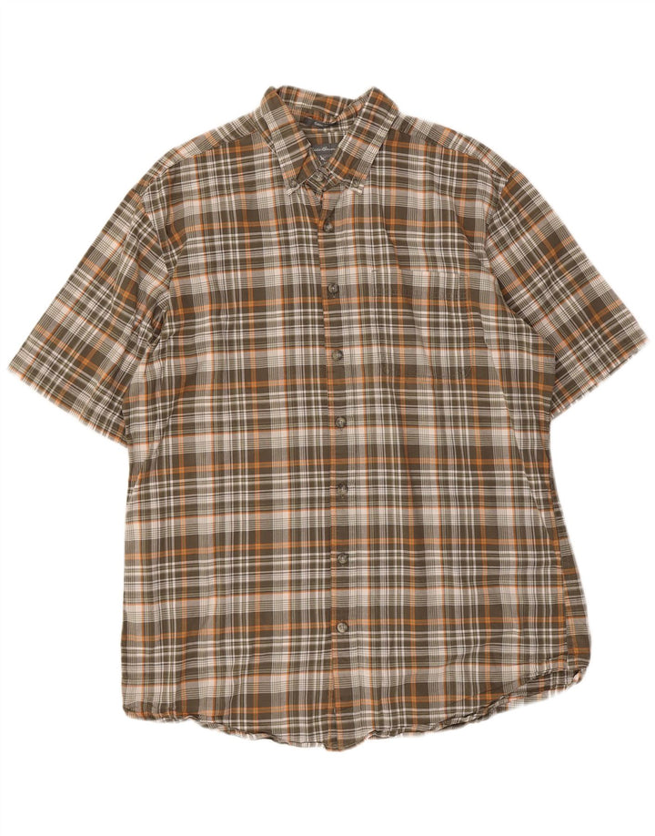 Camicia a maniche corte da uomo Classic Fit di Eddie Bauer, grande motivo a quadri multicolore