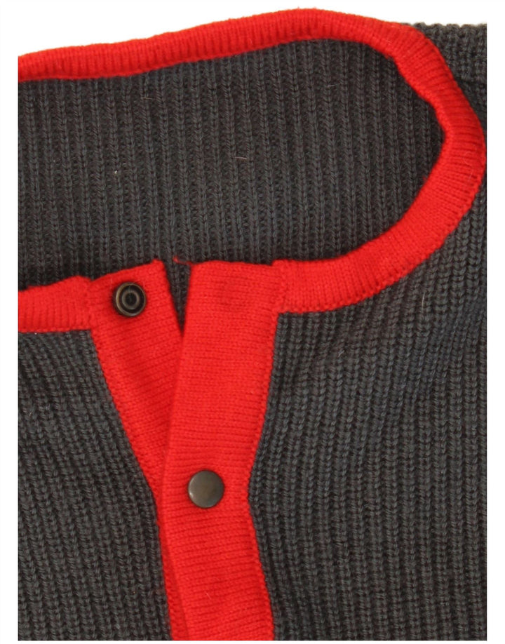 Maglione maglione girocollo da uomo VINTAGE grigio medio color block