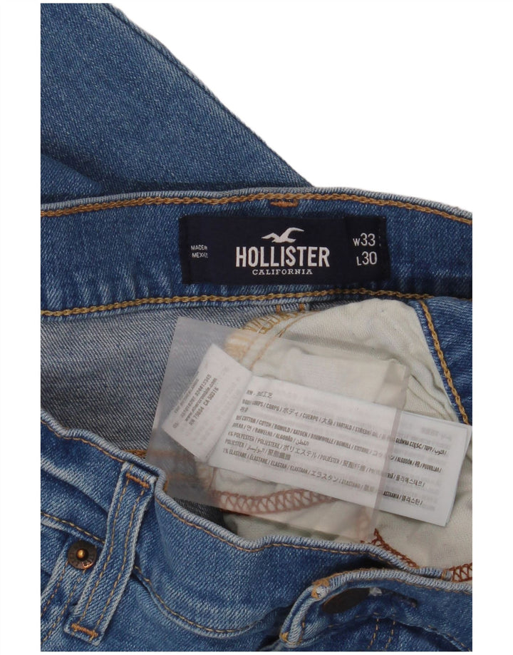 Jeans affusolati Hollister da uomo W33 L30 in cotone blu