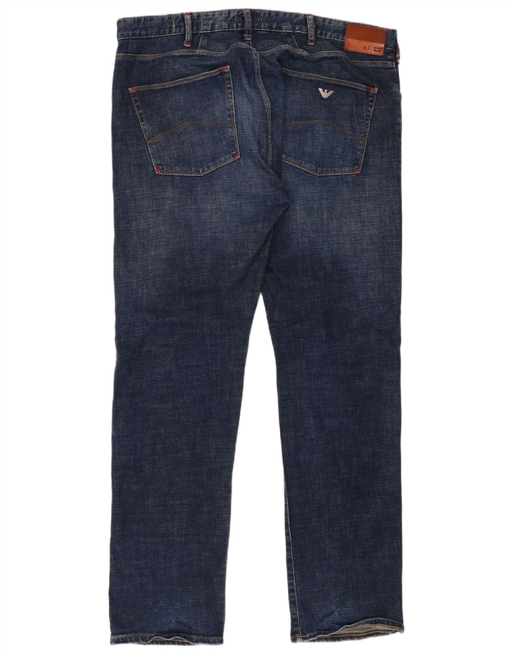 Jeans dritti regolari da uomo Armani W40 L34 cotone blu navy
