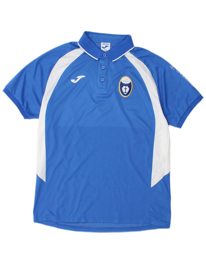 Polo Joma da uomo grande in poliestere color block blu