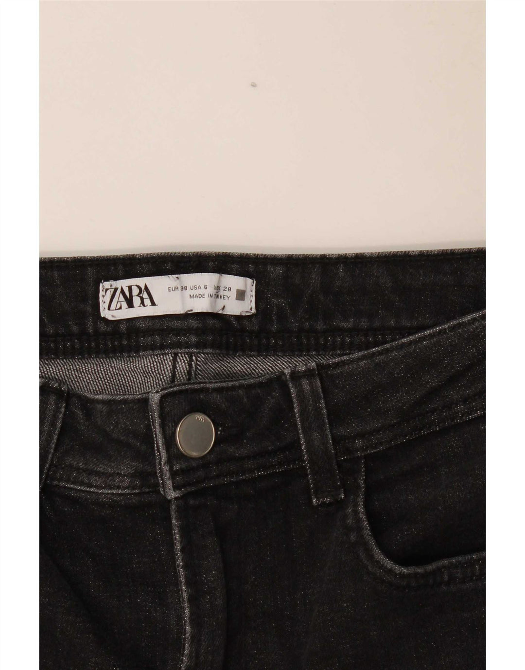Jeans slim da donna Zara EU 38 piccoli W28 L31 neri