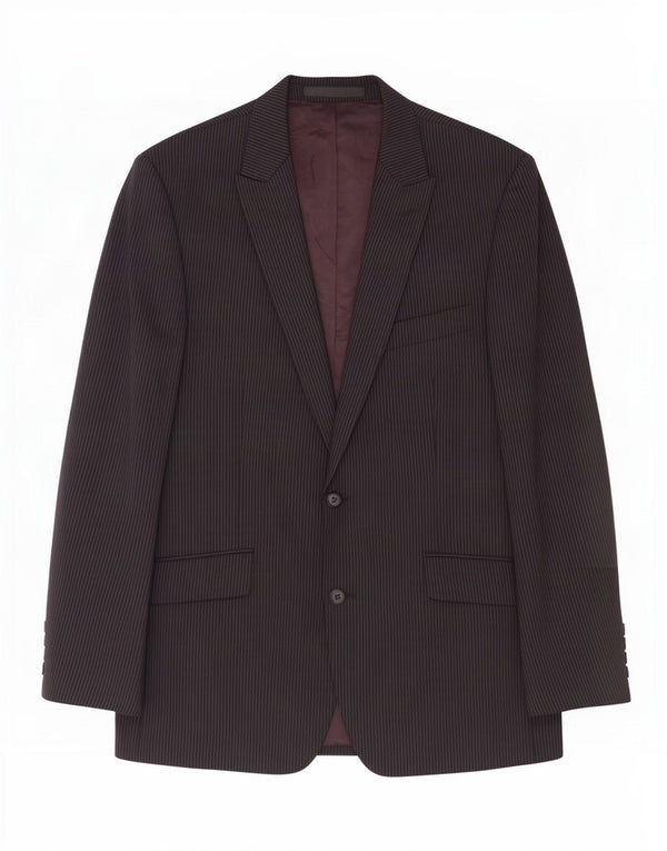 Marks & Spencer Mens 2 Button Blazer Jacket UK 38 Medium Black Pinstripe