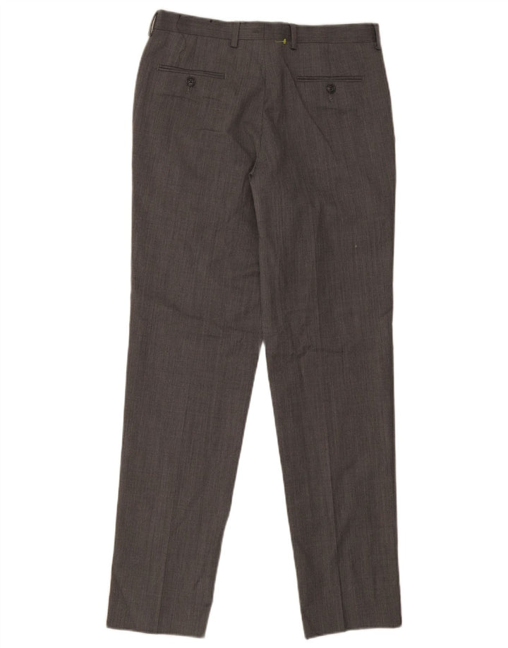 MICHAEL KORS Pantaloni da abito slim da uomo W30 L30 Lana grigia