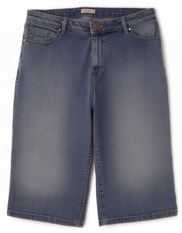 Pantaloncini in denim Marks & Spencer da donna Per Una UK 14 W34 grande cotone blu