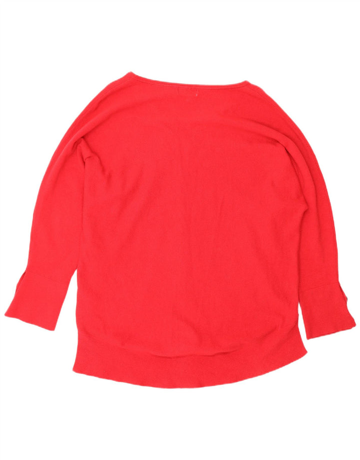 Maglione maglione con scollo a V da donna Monsoon UK 16 Grande poliestere rosso