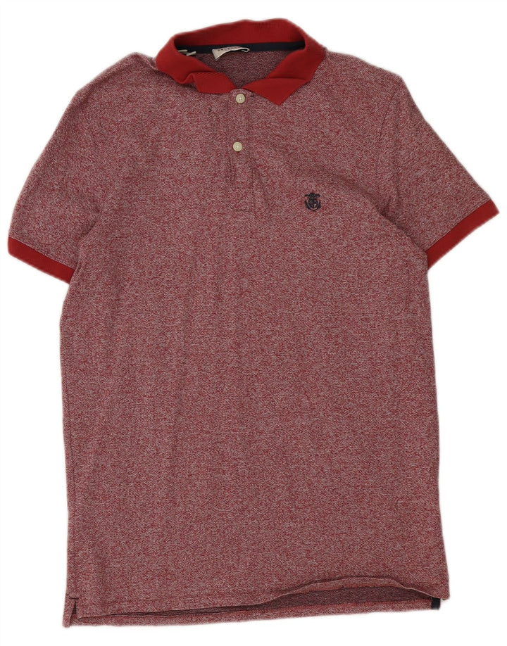 SELECTED Mens Polo Shirt Medium Red Cotton