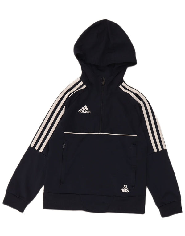 Maglione con cappuccio e zip da ragazzo Adidas 7-8 anni Blu navy Colourblock