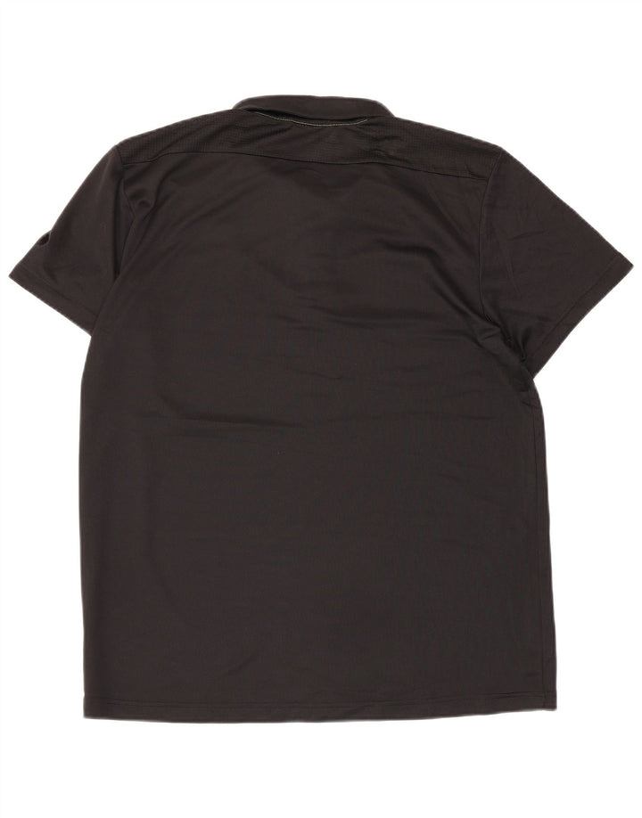 ADIDAS Mens Polo Shirt Medium Black Colourblock