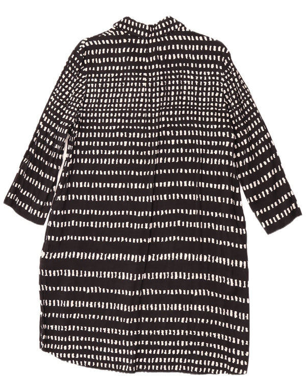 Abito camicia da donna con maniche a 3/4 Hobbs UK 10 piccolo in viscosa a righe nere