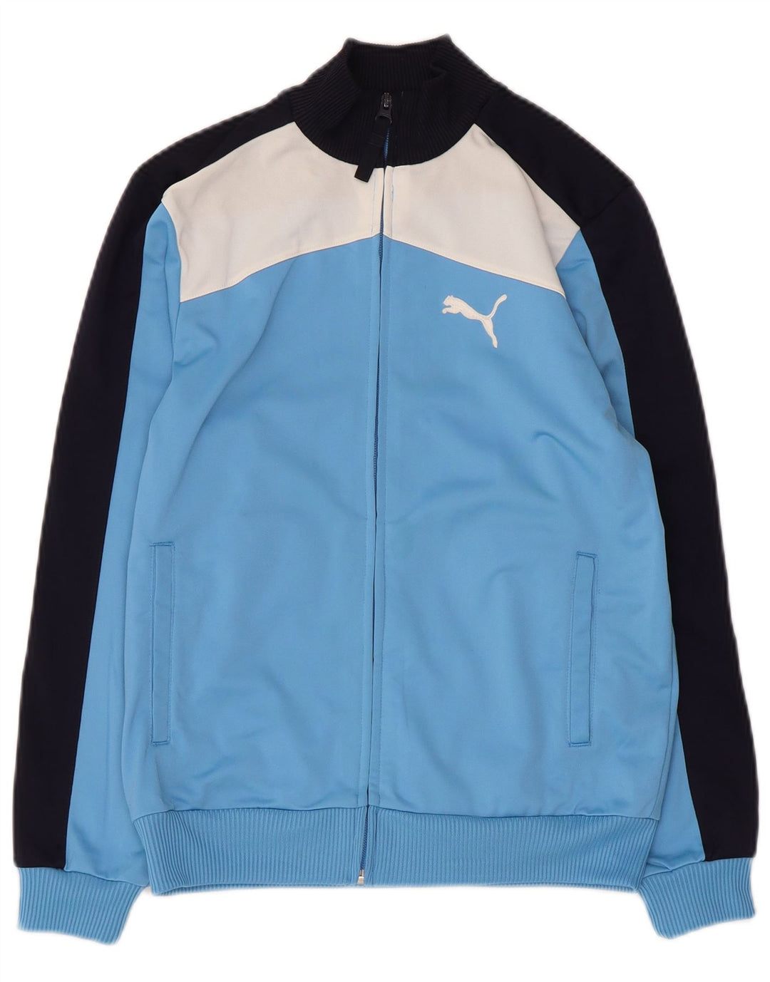 Giacca da tuta da ragazza Puma 11-12 anni in poliestere color block blu