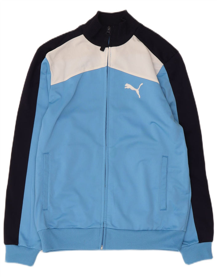 Giacca da tuta da ragazza Puma 11-12 anni in poliestere color block blu