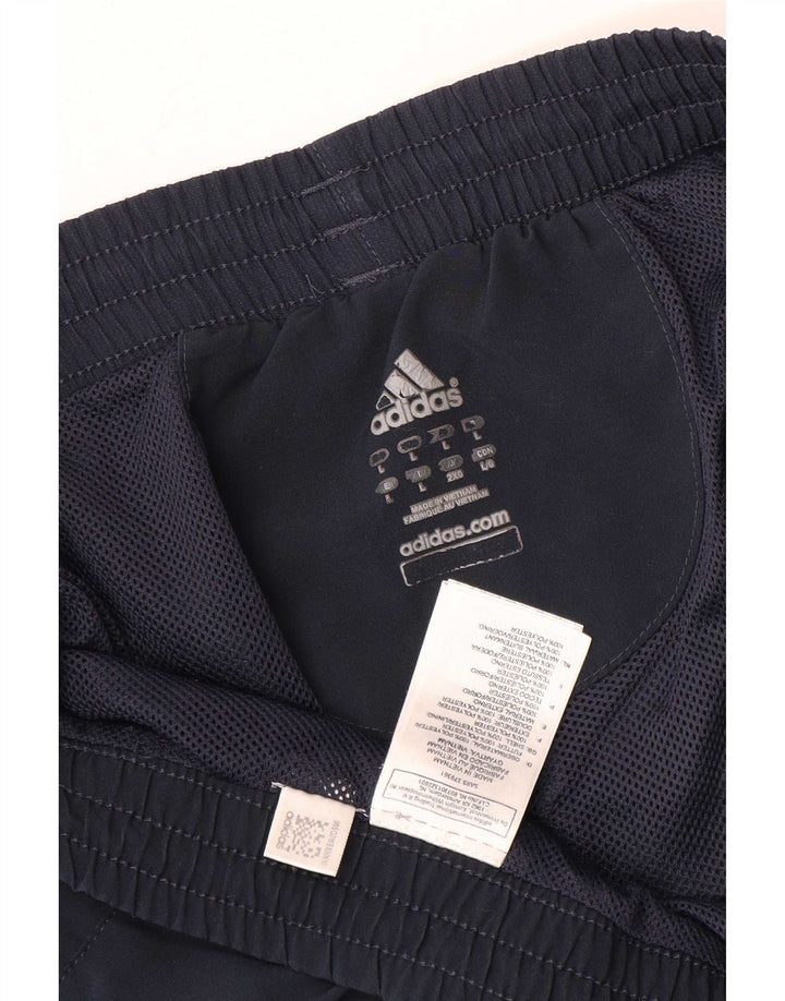 Pantaloncini sportivi Adidas Climalite da uomo di grandi dimensioni in poliestere color block blu navy
