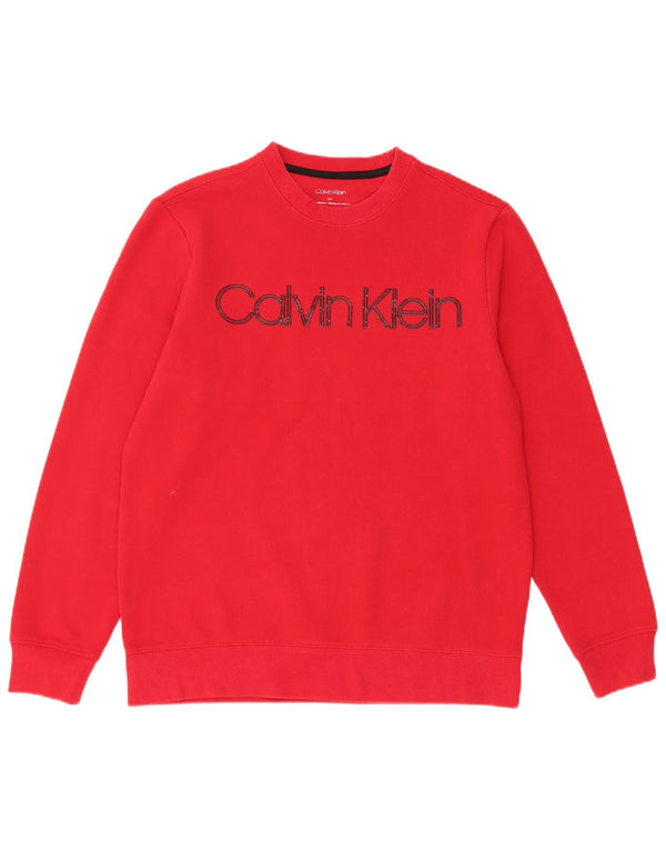 Felpa grafica da uomo Calvin Klein piccola rossa
