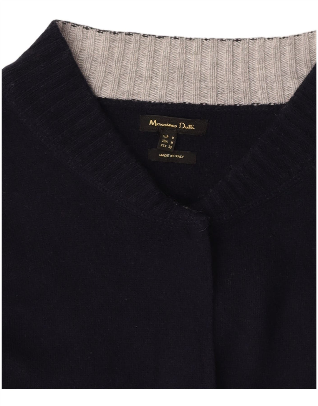MASSIMO DUTTI Maglione cardigan aperto da donna UK 14 Medio Blu Navy