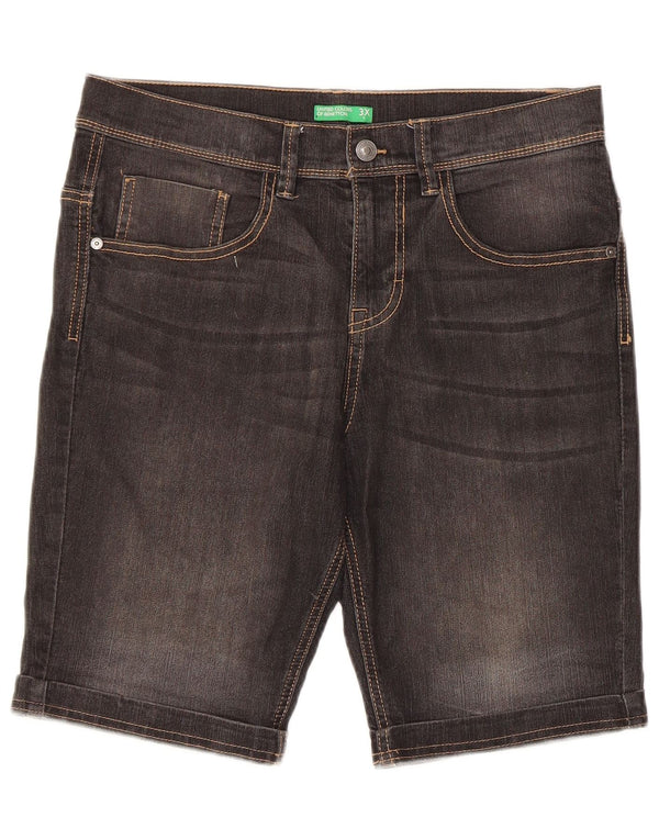 Pantaloncini di jeans da uomo Benetton W32 medio nero