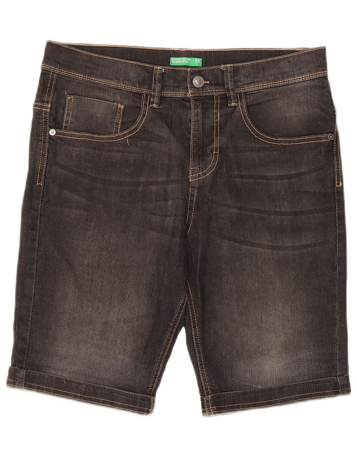 Pantaloncini di jeans da uomo Benetton W32 medio nero