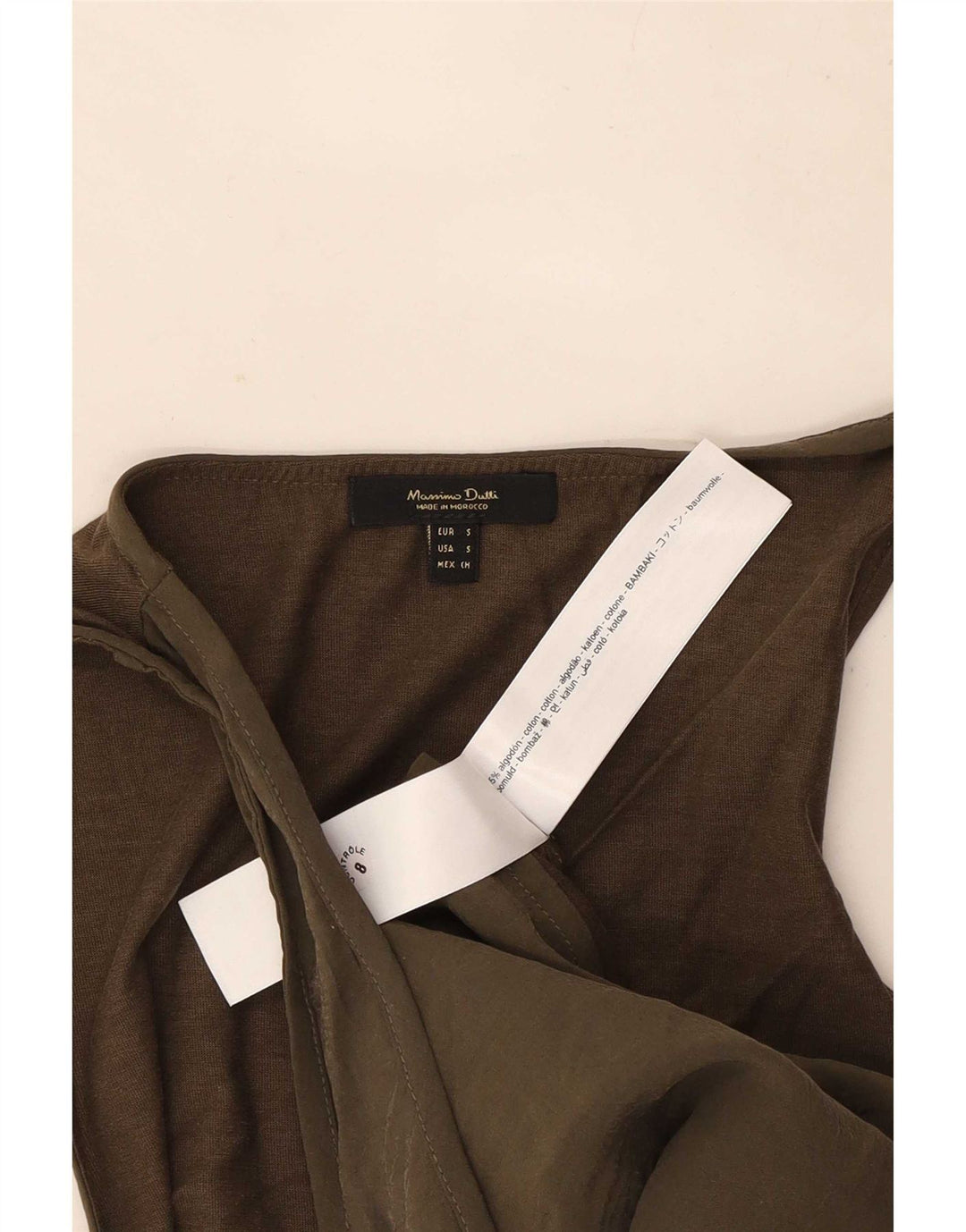 Canotta da donna Massimo Dutti UK 10 piccola in cotone kaki