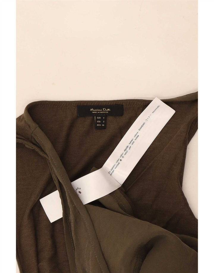 Canotta da donna Massimo Dutti UK 10 piccola in cotone kaki