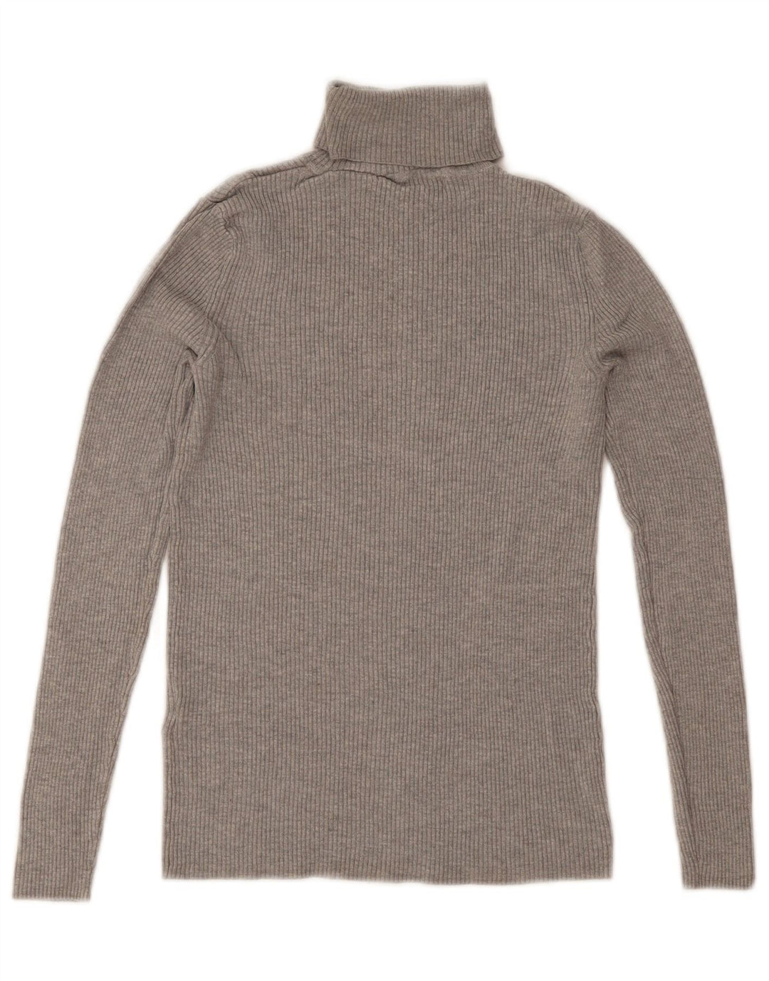 Maglione maglione a collo alto da donna Marks & Spencer UK 8 piccolo in viscosa grigia