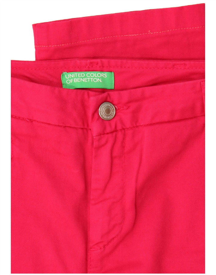 Pantaloni Chino Slim Da Donna Benetton W30 L26 Rosa