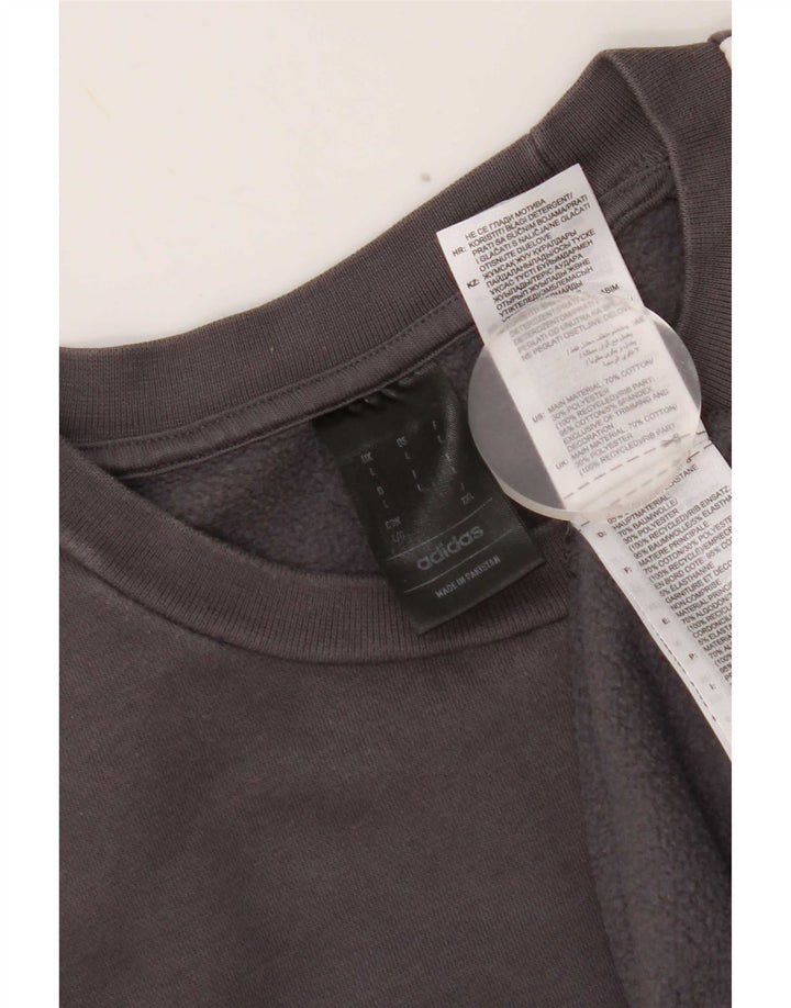 Felpa Adidas Uomo Maglione Grande Cotone Grigio