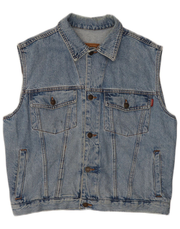 Casucci Gilet in denim da uomo UK 40 grande cotone blu