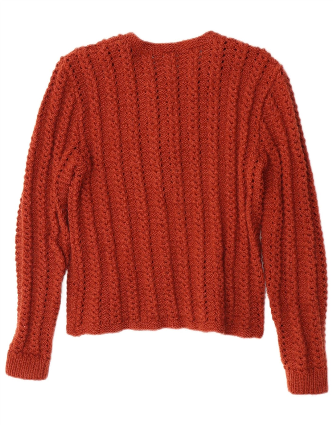 Maglione cardigan da donna vintage UK 10 piccolo arancione