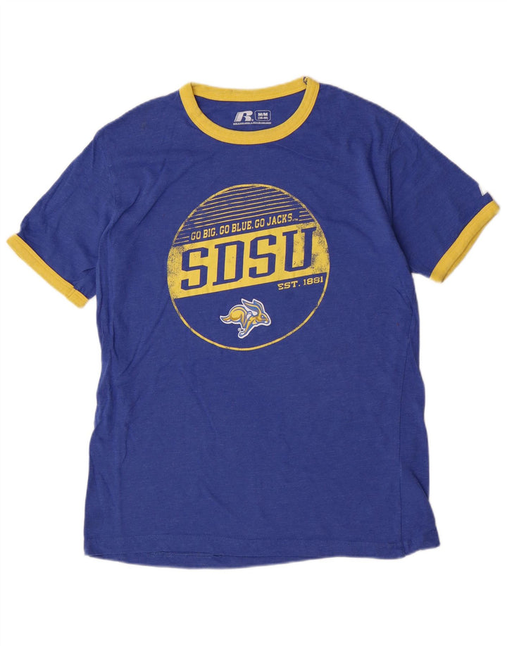T-shirt grafica da uomo Russell Athletic Top in cotone blu medio